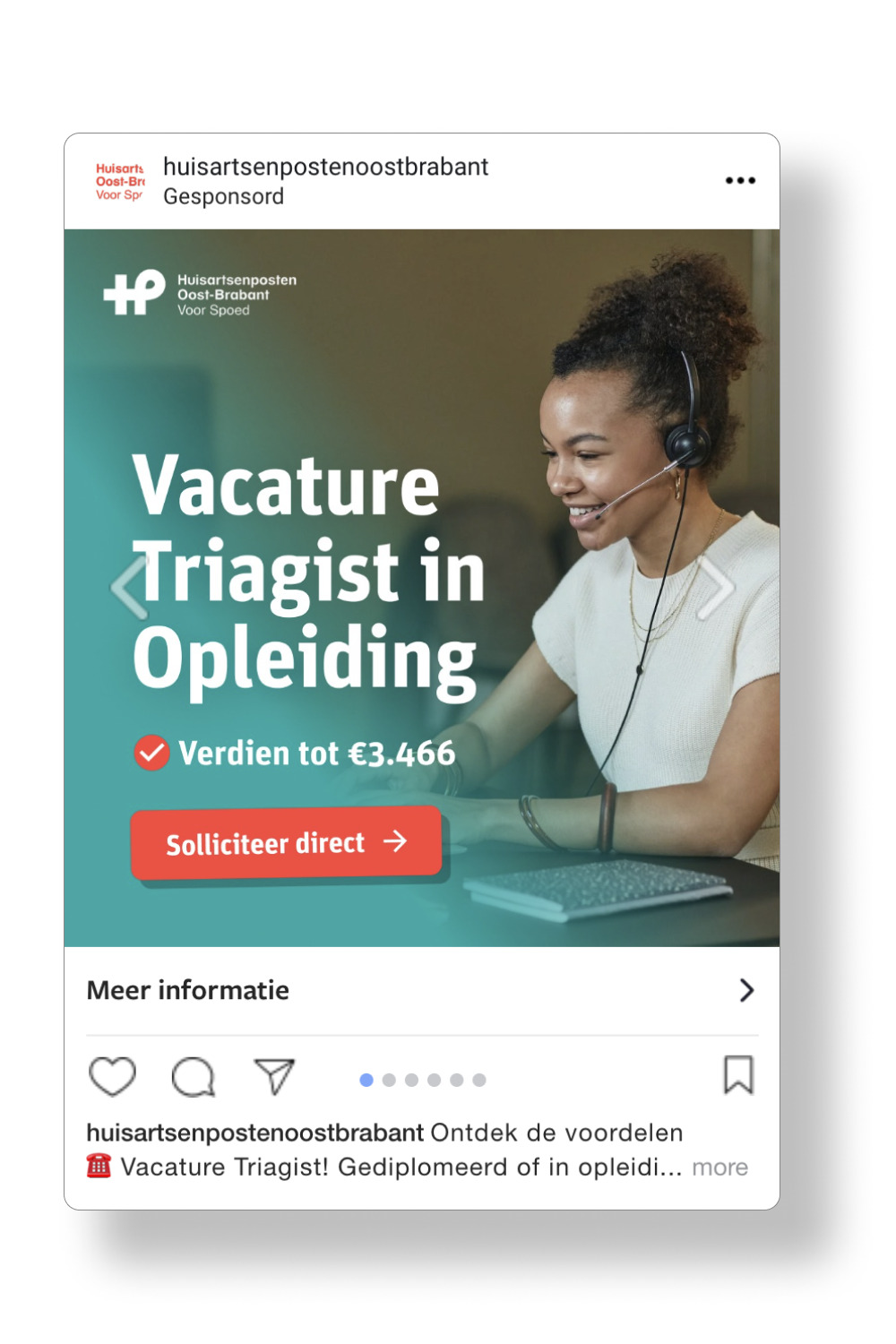 Instagram advertentie van HAP Oost Brabant